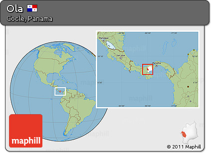Savanna Style Location Map of Ola, highlighted parent region