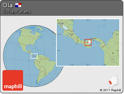 Savanna Style Location Map of Ola, highlighted parent region