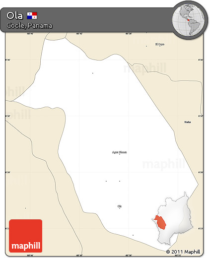Classic Style Simple Map of Ola