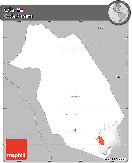 Gray Simple Map of Ola