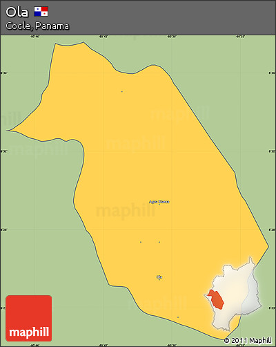 Savanna Style Simple Map of Ola, cropped outside
