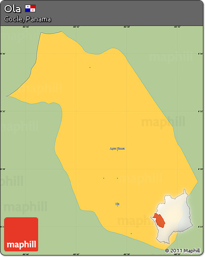 Savanna Style Simple Map of Ola, single color outside