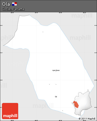 Silver Style Simple Map of Ola, single color outside