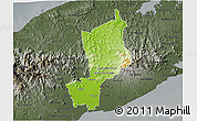 Physical 3D Map of Penonome, darken, semi-desaturated