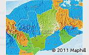 Physical 3D Map of Penonome, political outside