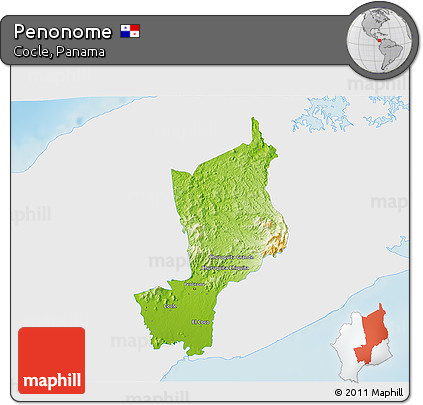 Physical 3D Map of Penonome, single color outside