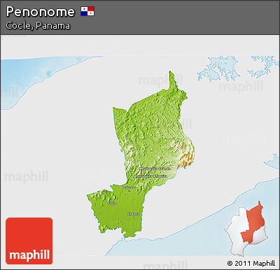Physical 3D Map of Penonome, single color outside