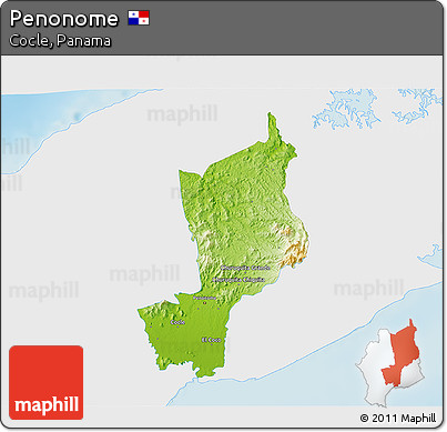 Physical 3D Map of Penonome, single color outside