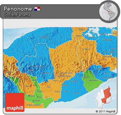 Political 3D Map of Penonome