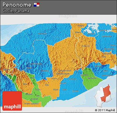 Political 3D Map of Penonome