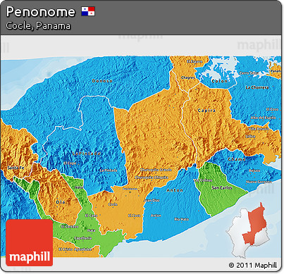 Political 3D Map of Penonome