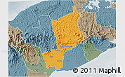 Political 3D Map of Penonome, semi-desaturated