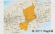 Political 3D Map of Penonome, shaded relief outside