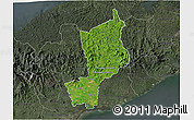 Satellite 3D Map of Penonome, darken, semi-desaturated