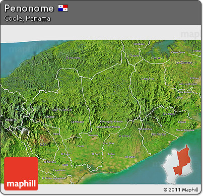 Satellite 3D Map of Penonome