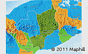 Satellite 3D Map of Penonome, political outside