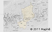 Shaded Relief 3D Map of Penonome, desaturated