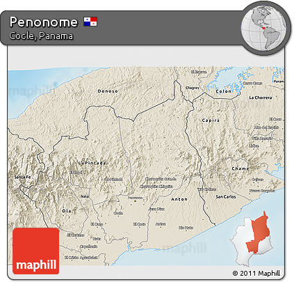 Shaded Relief 3D Map of Penonome