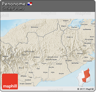 Shaded Relief 3D Map of Penonome