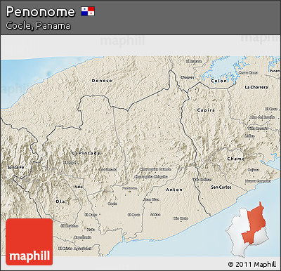 Shaded Relief 3D Map of Penonome