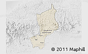 Shaded Relief 3D Map of Penonome, lighten, desaturated