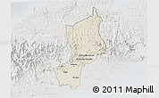 Shaded Relief 3D Map of Penonome, lighten, semi-desaturated
