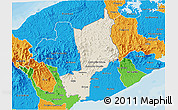 Shaded Relief 3D Map of Penonome, political outside