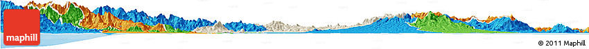 Shaded Relief Horizon Map of Penonome, political outside