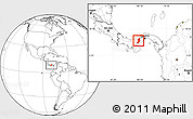 Blank Location Map of Penonome, within the entire country