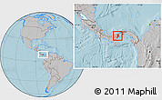 Gray Location Map of Penonome, hill shading