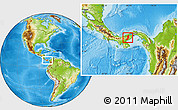 Physical Location Map of Penonome, within the entire country