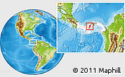 Physical Location Map of Penonome, highlighted country, within the entire country
