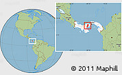 Savanna Style Location Map of Penonome, highlighted country, within the entire country