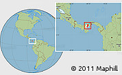 Savanna Style Location Map of Penonome, highlighted parent region, within the entire country