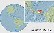 Savanna Style Location Map of Penonome, highlighted parent region, hill shading