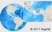 Shaded Relief Location Map of Penonome, highlighted country, highlighted parent region