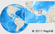 Shaded Relief Location Map of Penonome, highlighted country