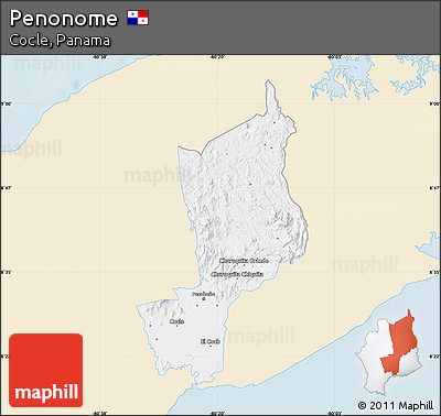 Classic Style Map of Penonome, single color outside