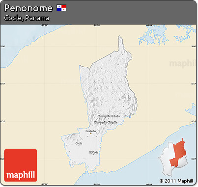 Classic Style Map of Penonome, single color outside