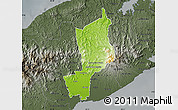 Physical Map of Penonome, darken, semi-desaturated