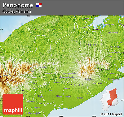 Physical Map of Penonome