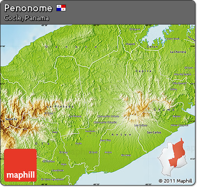 Physical Map of Penonome