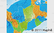 Physical Map of Penonome, political outside