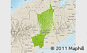 Physical Map of Penonome, shaded relief outside