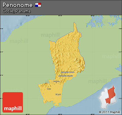 Savanna Style Map of Penonome, single color outside
