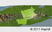 Physical Panoramic Map of Penonome, darken