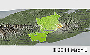 Physical Panoramic Map of Penonome, darken, semi-desaturated