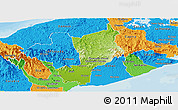 Physical Panoramic Map of Penonome, political outside