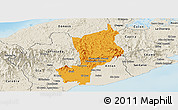 Political Panoramic Map of Penonome, shaded relief outside