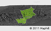 Satellite Panoramic Map of Penonome, darken, desaturated